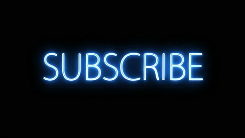 Animation of Subscribe button. Glowing blue neon word. Stock Footage 112254072