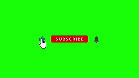 Animation Of A Subscribe Button For Youtube with green screen Stock Footage 143471100