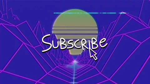 Animation of subscribe text with arrow cursor moving amidst mountains against Stock Footage 325965594