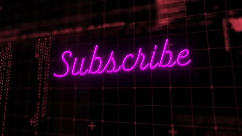 Animation of subscribe text over data processing Stock Footage 306816284