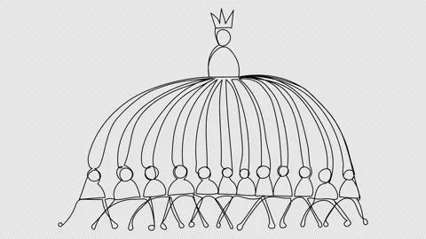 Animation of a successful manager with subordinates one line Stock Footage 162507139
