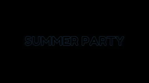 Animation of Summer Party text on black background. Summer, party, music and Stock Footage 247390467