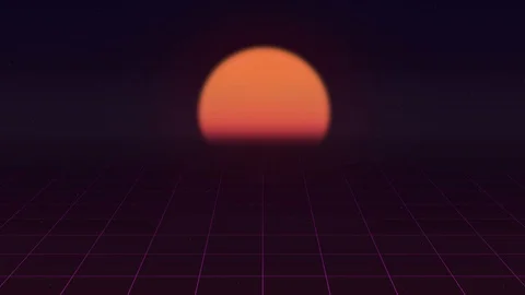 Animation of sun on sunset and dawn on white grid moving on foggy background. Stock Footage 116810366