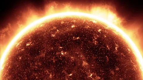 Animation of Sun's surface showing flares and granules Stock Footage 85121564