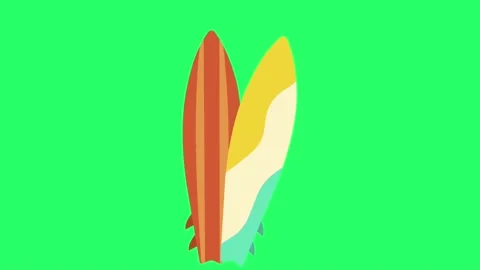 Animation surfboard isolate on green screen. Video stock 232360454
