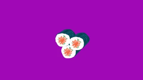 Animation of sushi on chroma key Video stock 341541750