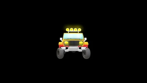 Animation suv .off road high beam headlights. Stock Footage 292668701