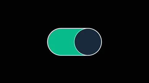 Animation of switch slider button isolated on black background Video stock 237255881