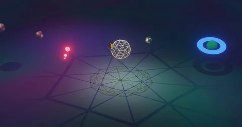 Animation of symbolic solar system Stock Footage 122186730