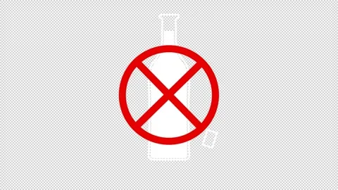Animation symbolizing the prohibition of drinking alcohol. Stock Footage 277071613