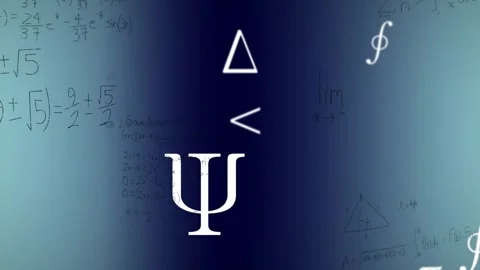 Animation of symbols and mathematical equations on blue background Stock Footage 330664672