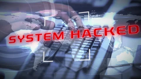 Animation of system hacked text over wom... | Stock Video | Pond5