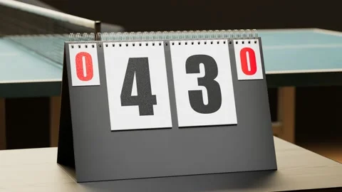 Animation of table tennis scoreboard while playing a match at the sports club. Stock Footage 133457696