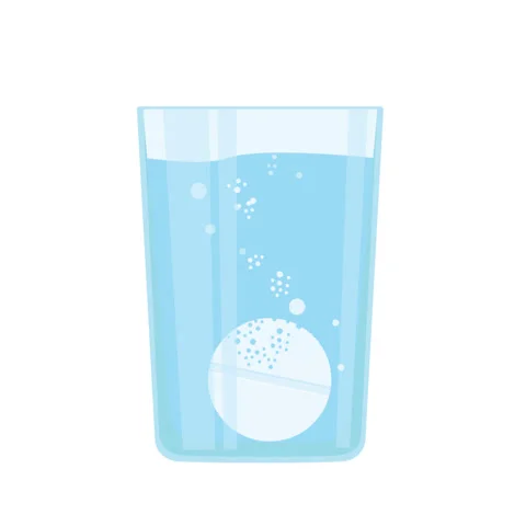 Animation of a tablet dissolving in a glass of water. Video stock 300452071