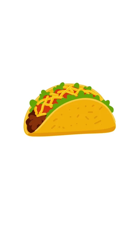Animation taco sliding across plain backdrop scene Stock Footage 336893124