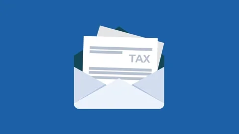 Animation of tax document sliding out of envelope representing government f.. Stock Footage 338809731