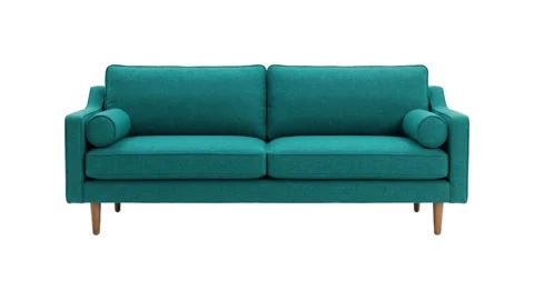 Animation of a teal green couch isolated on white Stock Footage 339340537