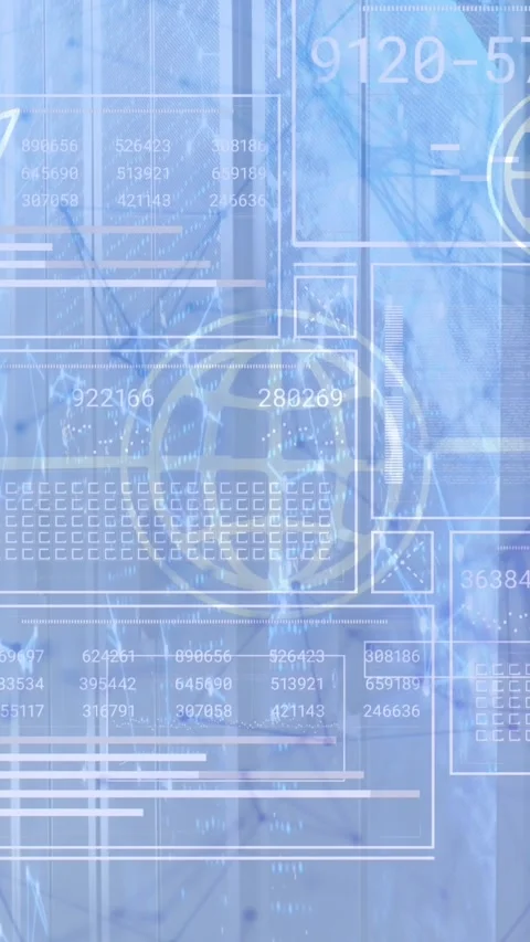 Animation of tech and wi fi icons over servers Stock Footage 342676535