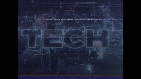 Animation of tech text with glitch effects over digital network background Stock Footage 306170169