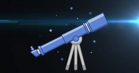 Animation of telescope and blue light Stock Video Pond5