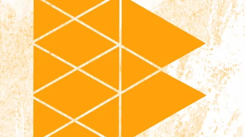 Animation of telescope and microscope icon over triangular abstract shape Stock Footage 312620230