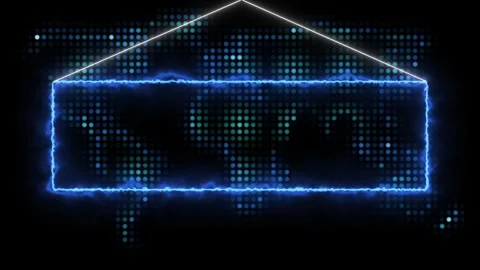 Animation template for displaying information within a glowing frame Stock Footage 308745379