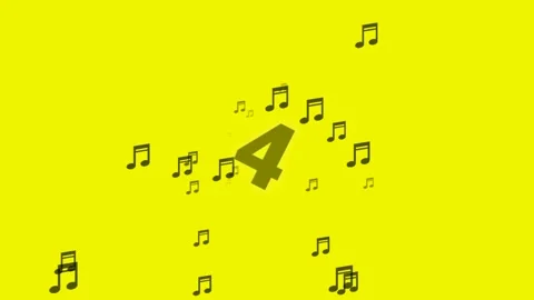 Animation of ten countdown with musical notes Stock Footage 247677306