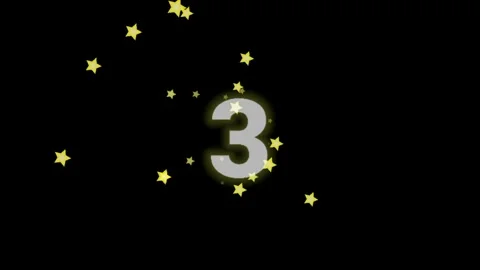 Animation of ten countdown with stars Stock Footage 247677300