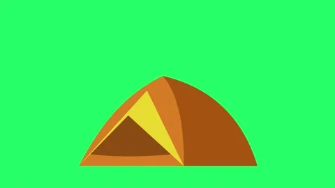 Animation tent isolate on green screen. Stock Footage 232360446