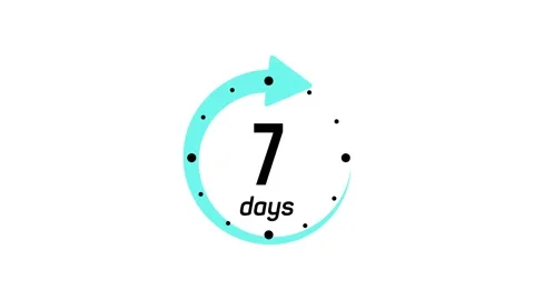 Animation text 7 days with blue arrow. Seven days go sale price offer promo deal Stock Footage 166420241