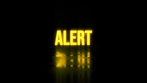 Animation text of Alert glow gold glitch text effect Stock Footage 280681496