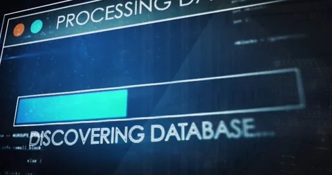 Animation of text and data processing over computer servers Stock Footage 329499619