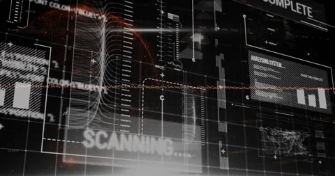 Animation of text and digital data processing over black background Stock Footage 310678463