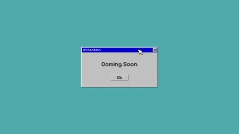 Animation with text Coming Soon in dialog screen with ok button and cursor Stock Footage 275006143