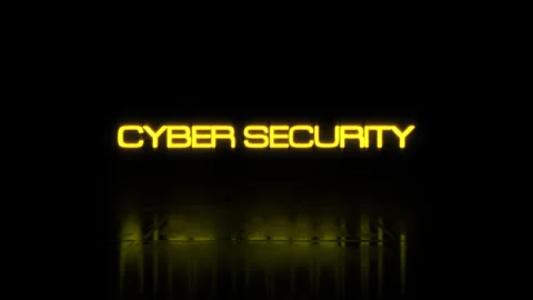 Animation text of Cyber Security glow gold glitch text effect Stock Footage 279435488