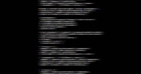 Animation of text data scrolling and glitching, processing on black background Stockbeeldmateriaal 267073778