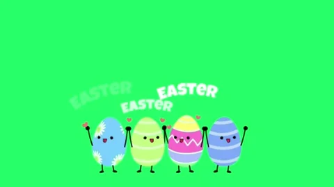 Animation text EASTeR with egg on green background. Stock Footage 235296353