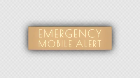 Animation text of Emergency Mobile gold glitch text effect cinematic title Stock Footage 314687649