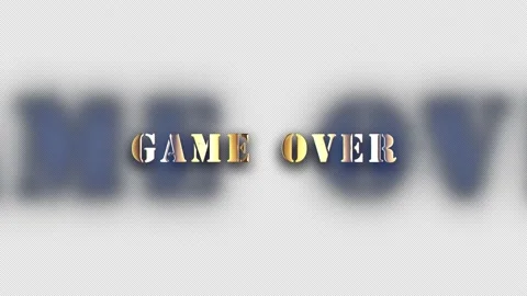 Animation text of Game Over gold neon text effect Video stock 236477795