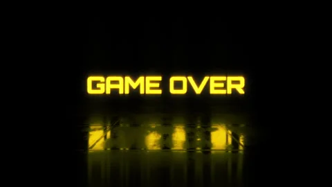 Animation text of Game Over gold glitch text effect Video stock 277533049