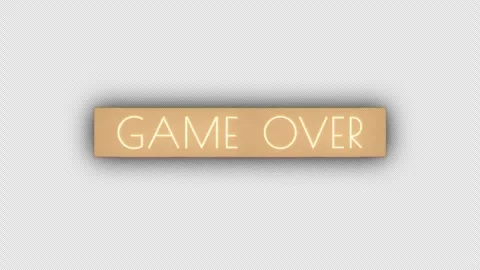 Animation text of Game Over white gold glittering glitch text effect Stock Footage 312801835