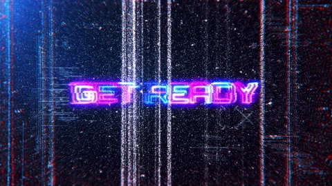 Animation text of Get Ready glitch cinematic title background Stock Footage 276163793