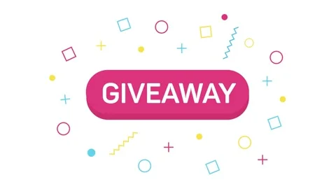 Animation text Giveaway text of trendy memphis banner in flat style with Stock Footage 166455442