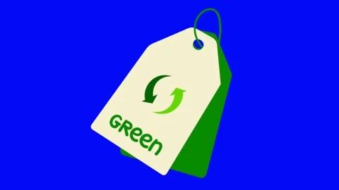 Animation text GREEN on blue background. Stock Footage 246261189