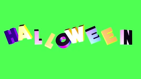 Animation Text Halloween green screen background Stock Footage 140477267