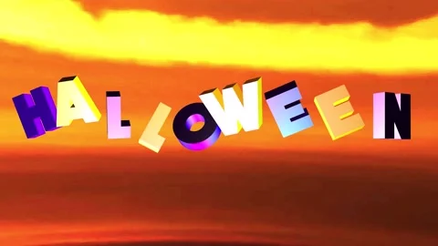 Animation Text Halloween orange background Stock Footage 140476738