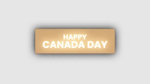 Animation text of Happy Canada Day white gold glittering glitch text Stock Footage 312508312