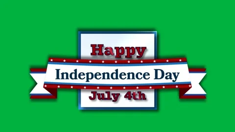 Animation of a text Happy July 4th on white square with a text Independence Day Stock Footage 325420145