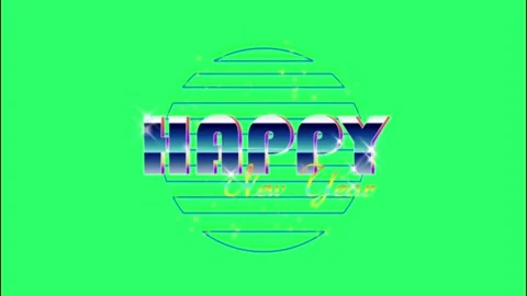 Animation text Happy New Year for card design with green background Stock Footage 145521564
