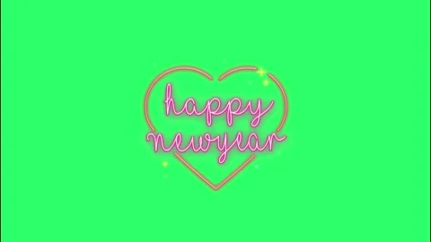 Animation text Happy New Year for card design with green background Stock Footage 145521604